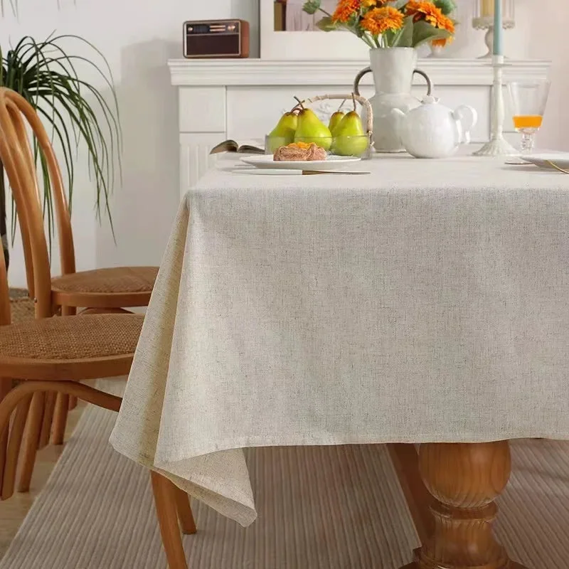 Sdrawing Linen Cotton Washable Tablecloth for Wedding Home Party Dining Banquet Decoration Flax Fabric Table Cloth Luxurious Table Cover