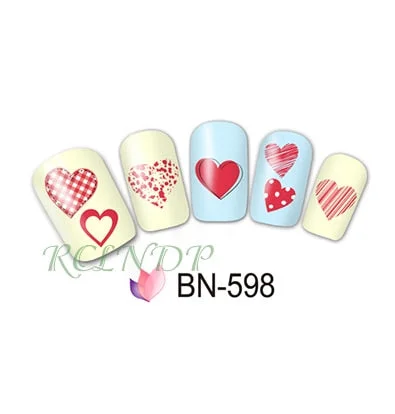 Nail sticker art decoration slider love heart adhesive design Water decals manicure lacquer accessoires polish foil