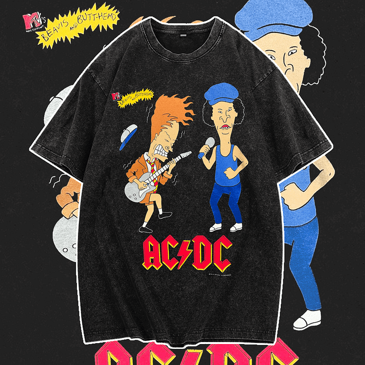 Davidhawaii100% Cotton Casual Eye-catching Rock Cartoon Double-sided Street T-shirt - 100% Cotton