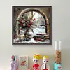 Winter Window Scenery-14CT Stamped Cross Stitch 50*50cm/19.69*19.69in tapestrymarket