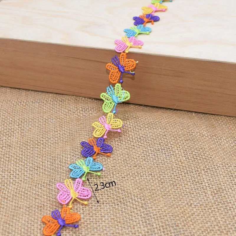 3Yards 25mm Colorful Daisy Flower Lace Trim Knitting Wedding Embroidered Diy Handmade Patchwork Ribbon Sewing Supplies Crafts