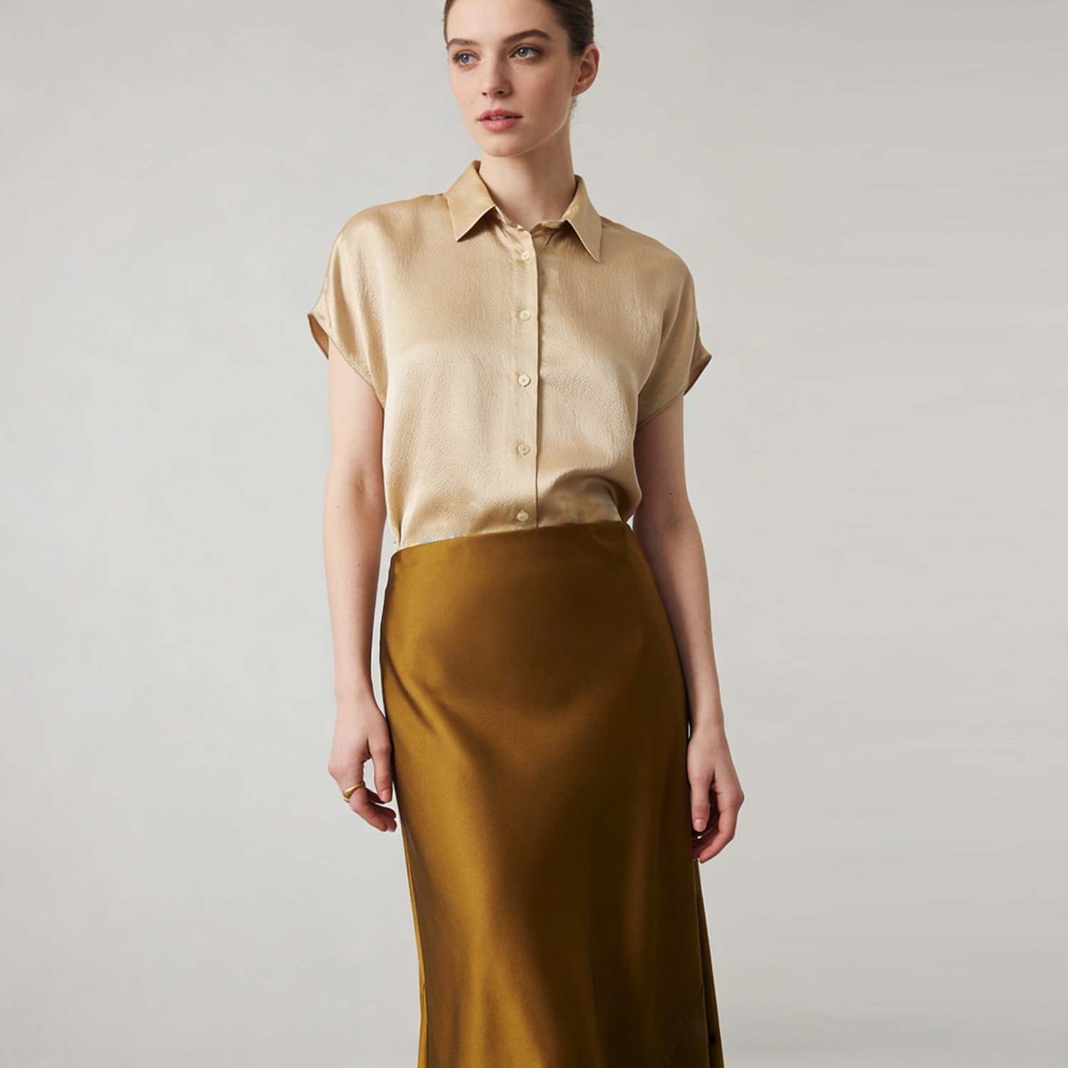 Silk Blouse Single Breasted Top REAL SILK LIFE