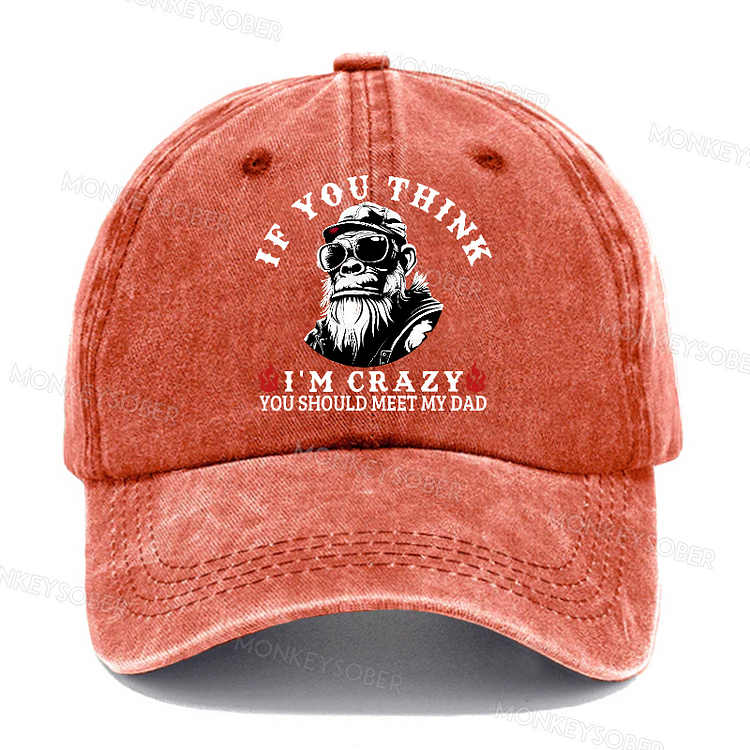 If You Think I'm Crazy You Should Meet My Dad Washed Baseball Caps