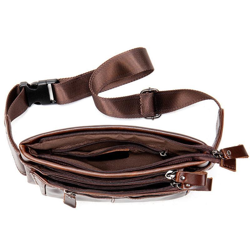 Mens Vintage Style Casual Leather Chest Bag Fanny Bag