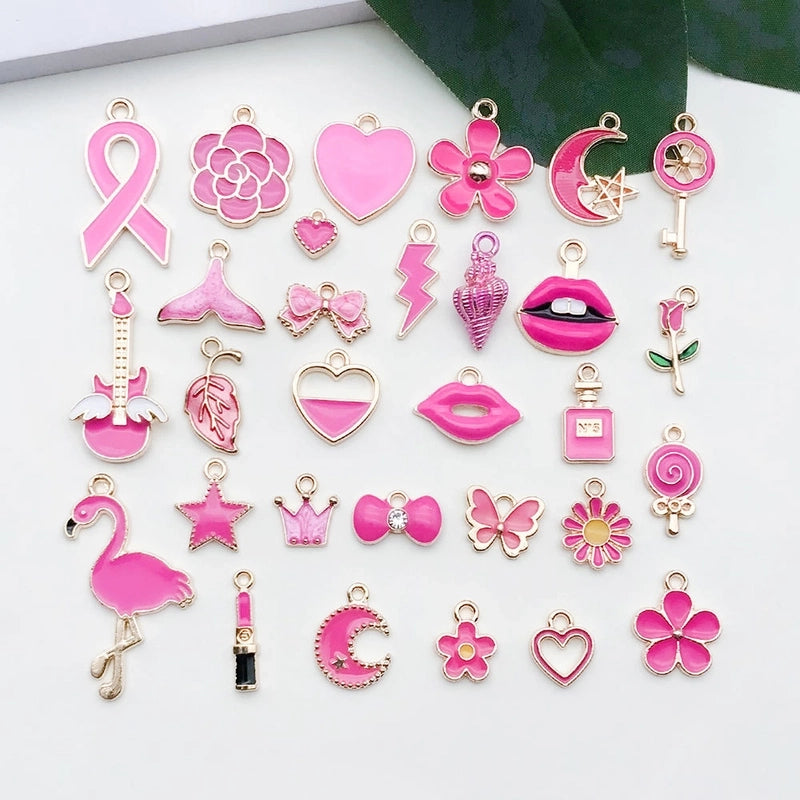 1 Piece 17 * 21mm Zinc Alloy Heart Shape Flower Pendant Jewelry Accessories