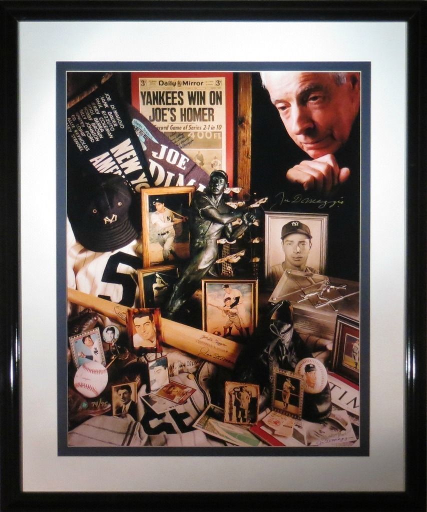 Joe Dimaggio Signed Framed Joltin' Joe's Life