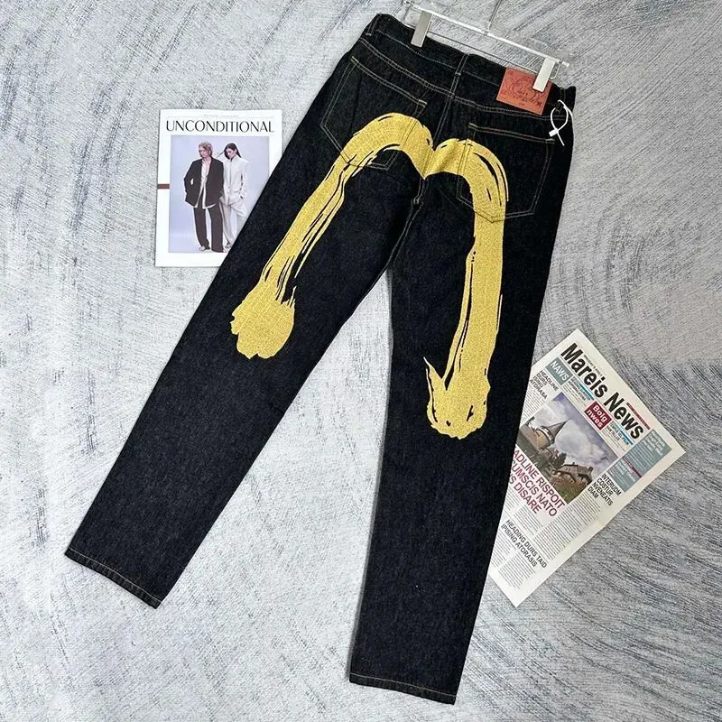 Men's Y2k Retro Japanese Cherry Pattern Jeans elevenforest
