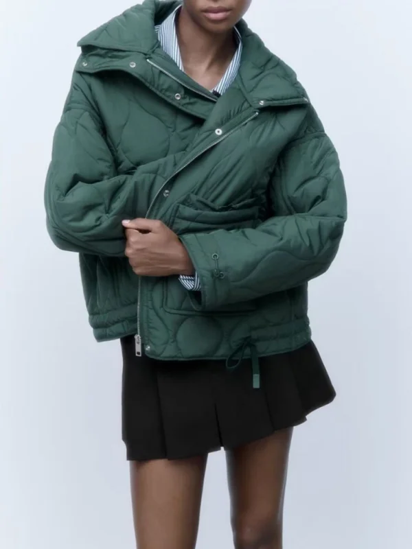 Women's autumn and winter zippered loose casual jacket Flusfy