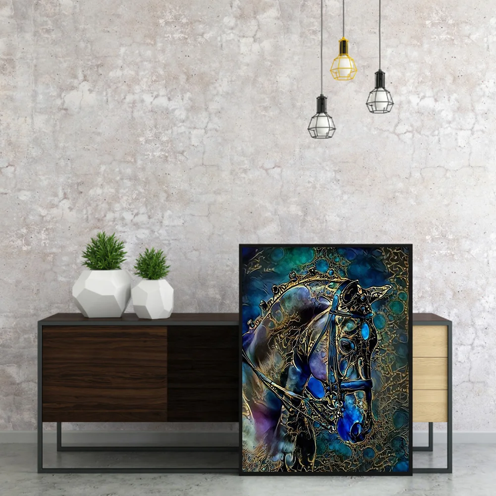 11CT Full Stamped Cross Stitch - Horse(Canvas|40*50CM)