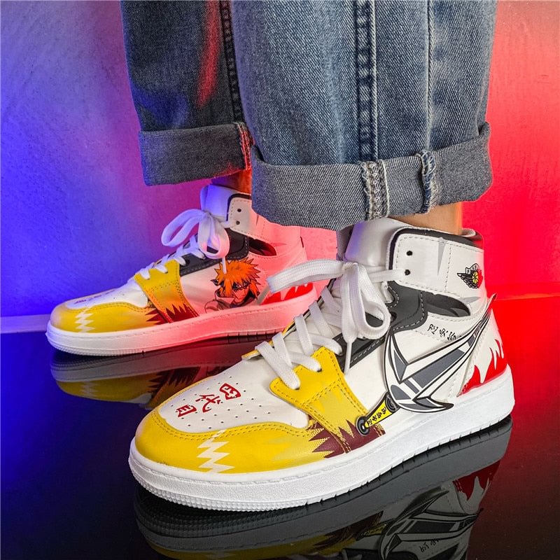 The new autumn high-top Japanese anime elementary and middle school students couple sneakers cartoon sports sneakers men