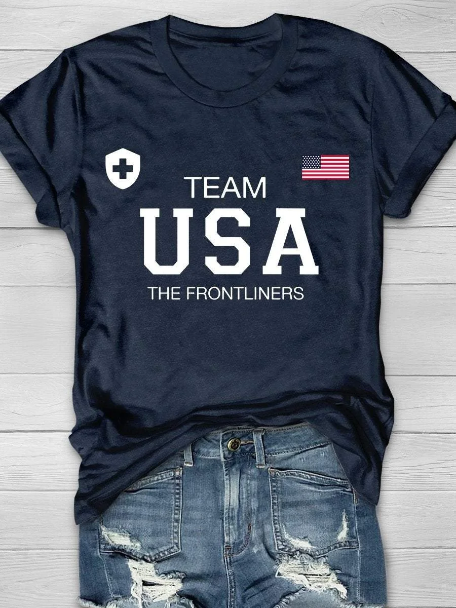 Team USA Print Short Sleeve T-shirt