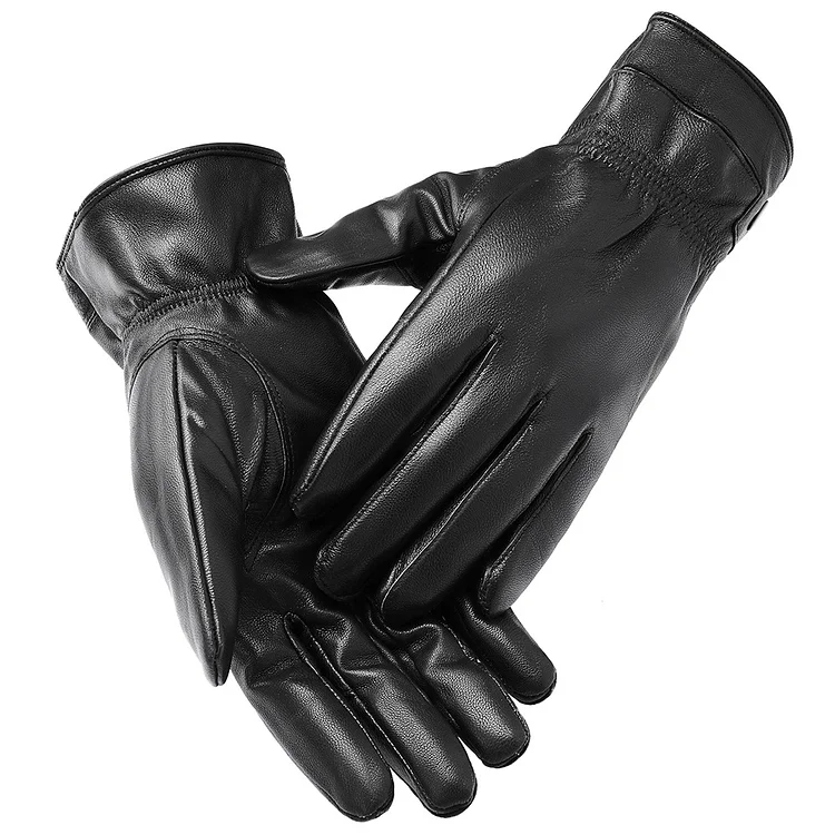 Sheepskin Gloves Men's Winter Warm Simple Leather Gloves Fashion Models