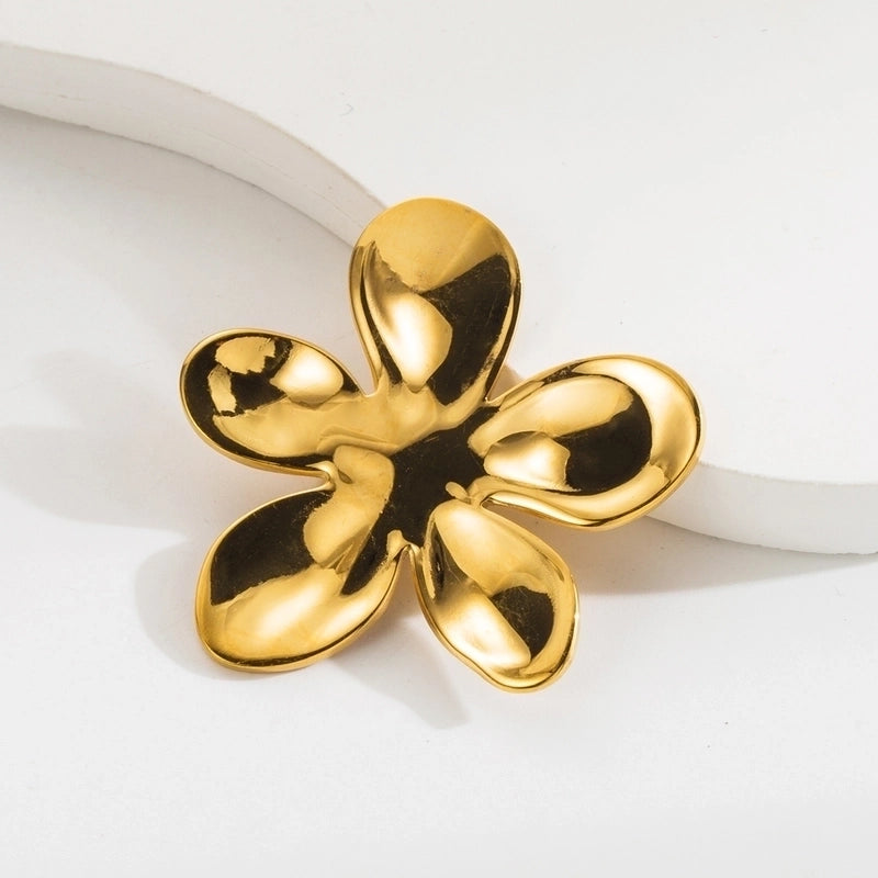 Vintage Style Animal Feather Flower 304 Stainless Steel Polishing Plating Unisex Brooches 1 Piece