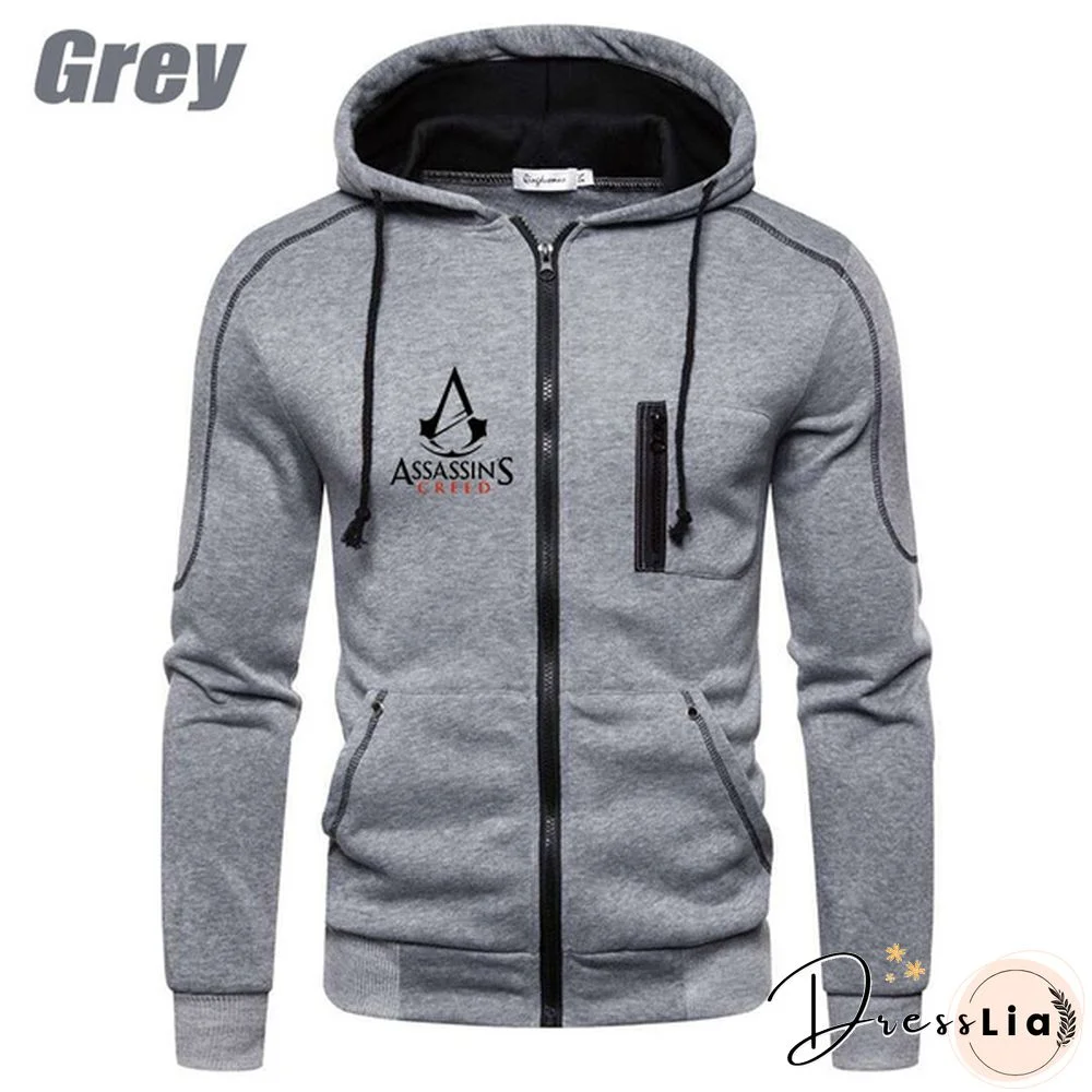 Men Casual Zipper Sweatshirt Hoodies Sports Pullover Hooded Jacket Zipper Coat