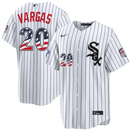 Men's Chicago White Sox #20 Miguel Vargas Nike White 2026 All-Star Edition Stars & Stripes Stadium Jersey