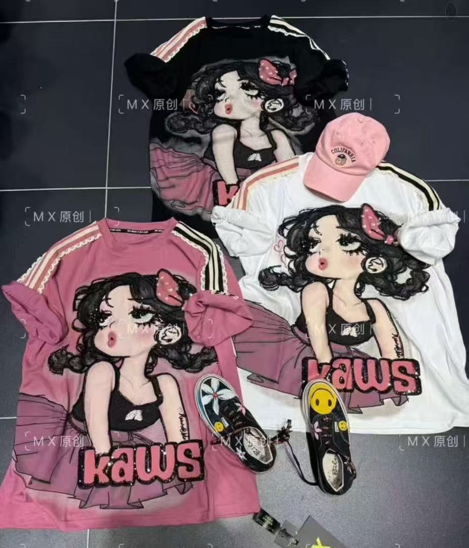 Personalized Products Sample Order-Lilian-Pink And Black Color-2PCS-denim shorts DANRRIO.COM DANRRIO