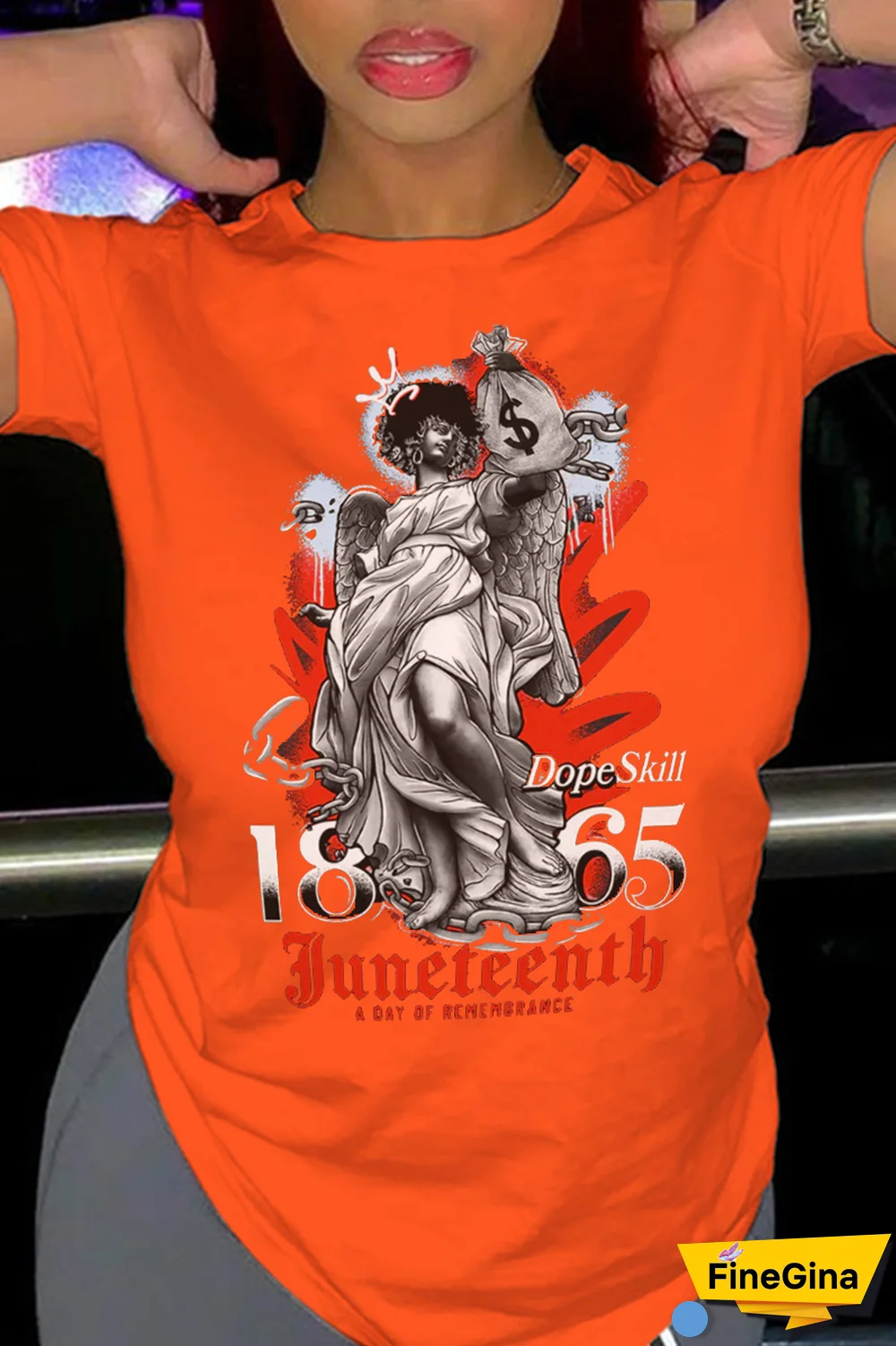 Black Casual Daily Print Patchwork O Neck T-Shirts