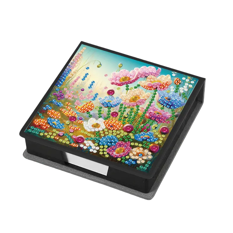 Garden PU DIY 5D Diamond Painting Note Box w/160 Sheets for Office Home School