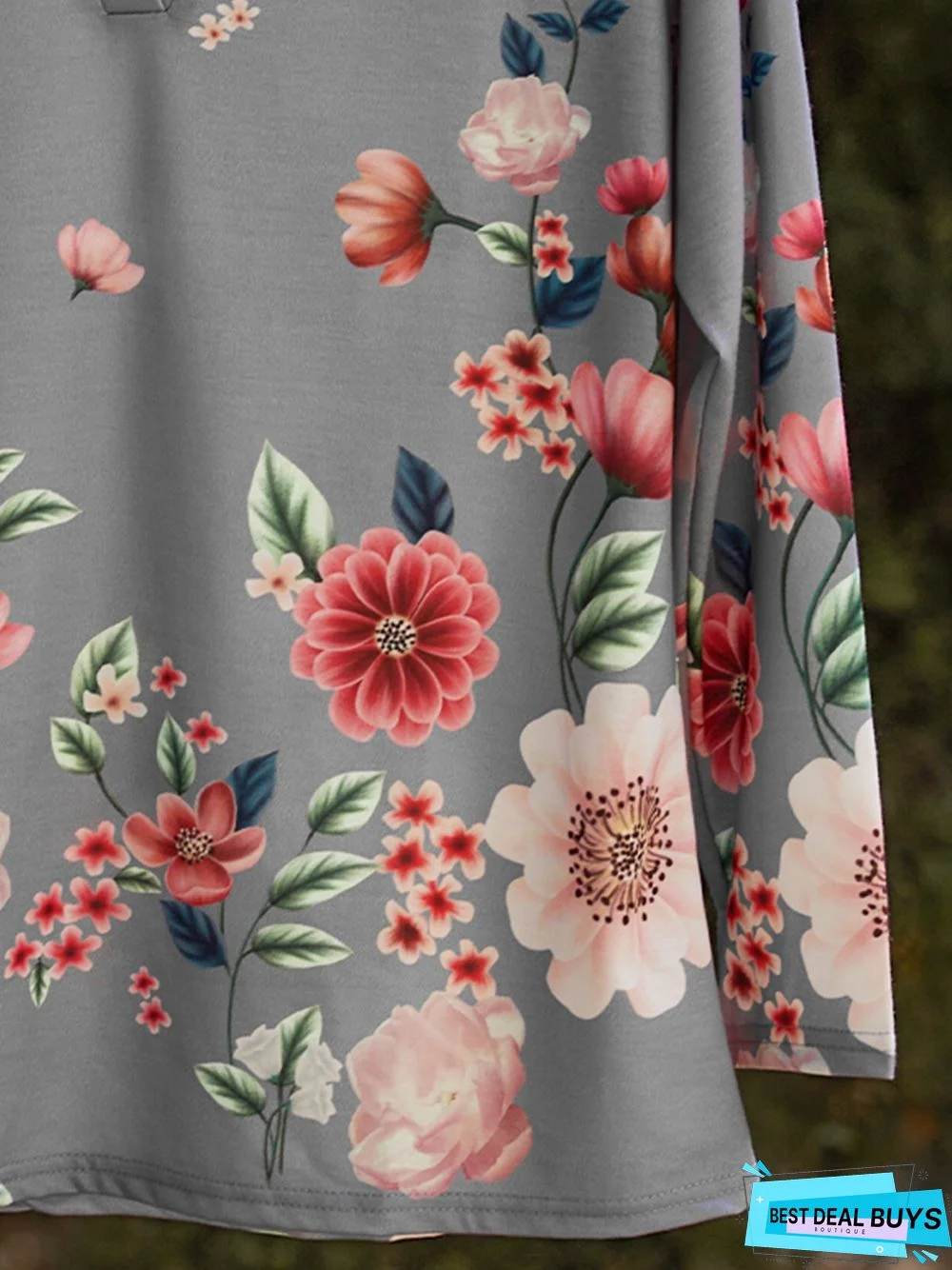 Froral Simple Cotton Casual V Neck shirt & Top