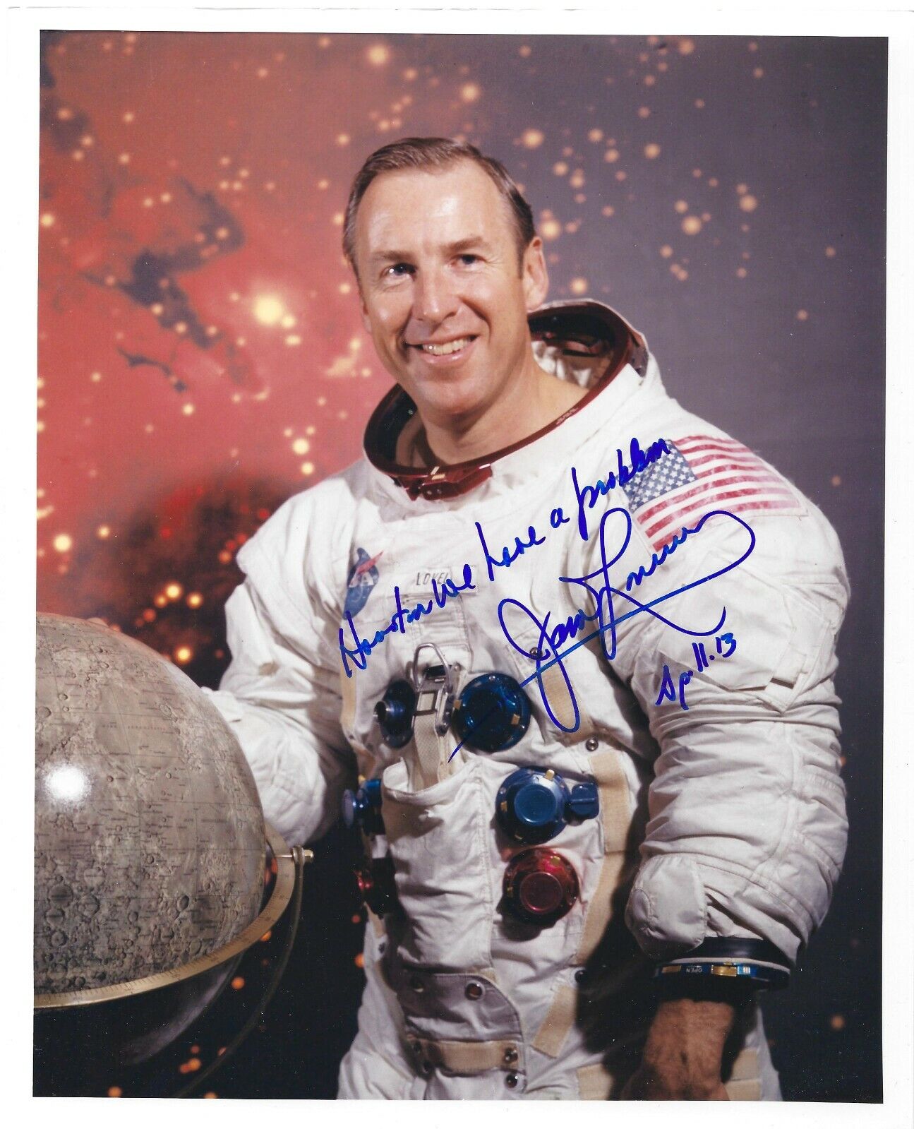 JIM LOVELL SIGNED 10x8 APOLLO 13 Photo Poster painting WITH HOUSTON QUOTE UACC RD AUTOGRAPH