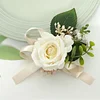 10PCS Bridal Groom Guests Wedding Catering Rose Corsage Boutonniere Wrist Artificial Flower Bouquets