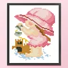 House-Partial 9CT Stamped Cross Stitch Bead Embroidery 17*20cm