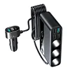 Car Charger Adapter 154W Car Power Adapter 9 in 1 3 Socket QC3.0 for Car Vehicle