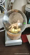 3D Galaxy Crystal Ball Children Night Light with Color LED Light Base Decoration Creative Gift Christmas Birthday Classmate Luminous Crystal Ball