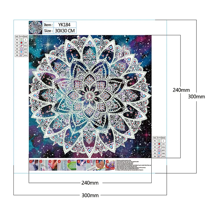 Colourful Mandala 30*30cm special shaped drill diamond painting – Jules'  Diamond Art