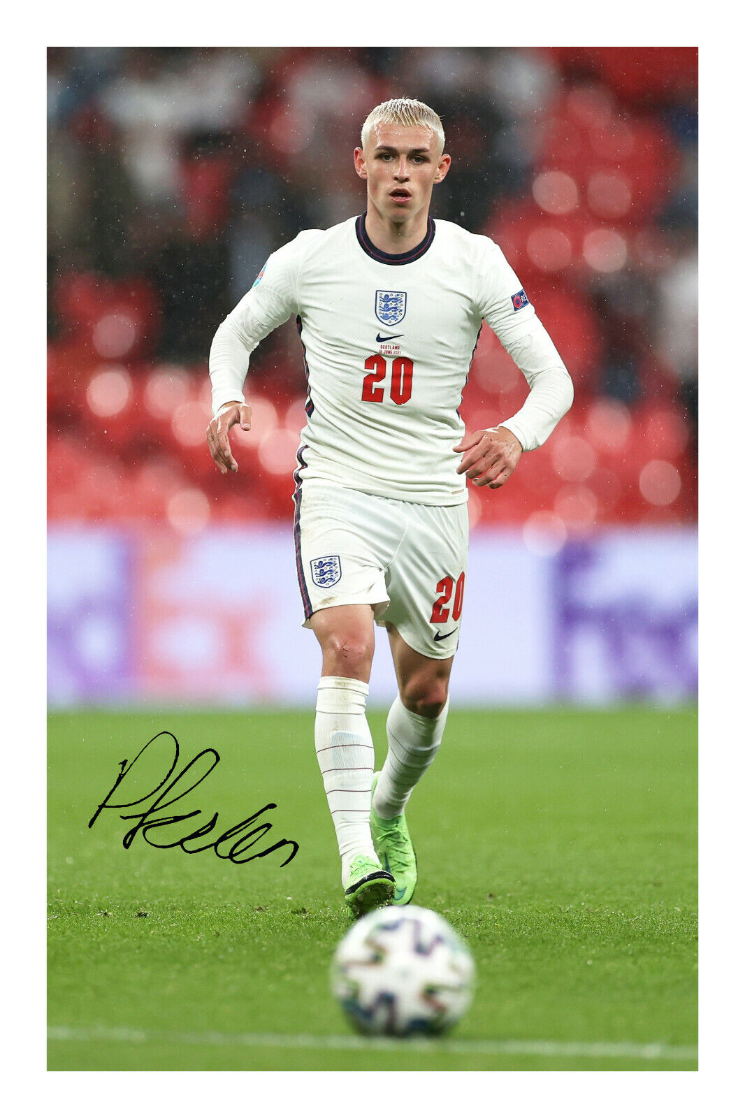 Phil Foden Signed A4 Photo Poster painting Print England Football Team Euro 2020 2021