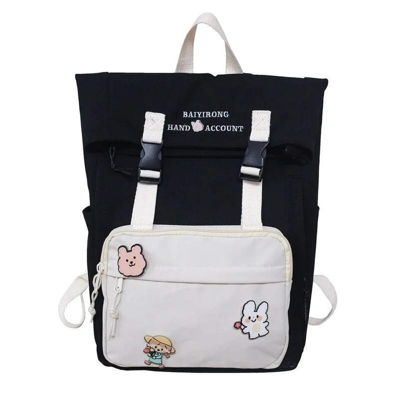 JULYCCINO College Student Cute Backpack Women Harajuku School Bags Kawaii Backpack Female Fashion Waterproof Nylon Shoulder Bags