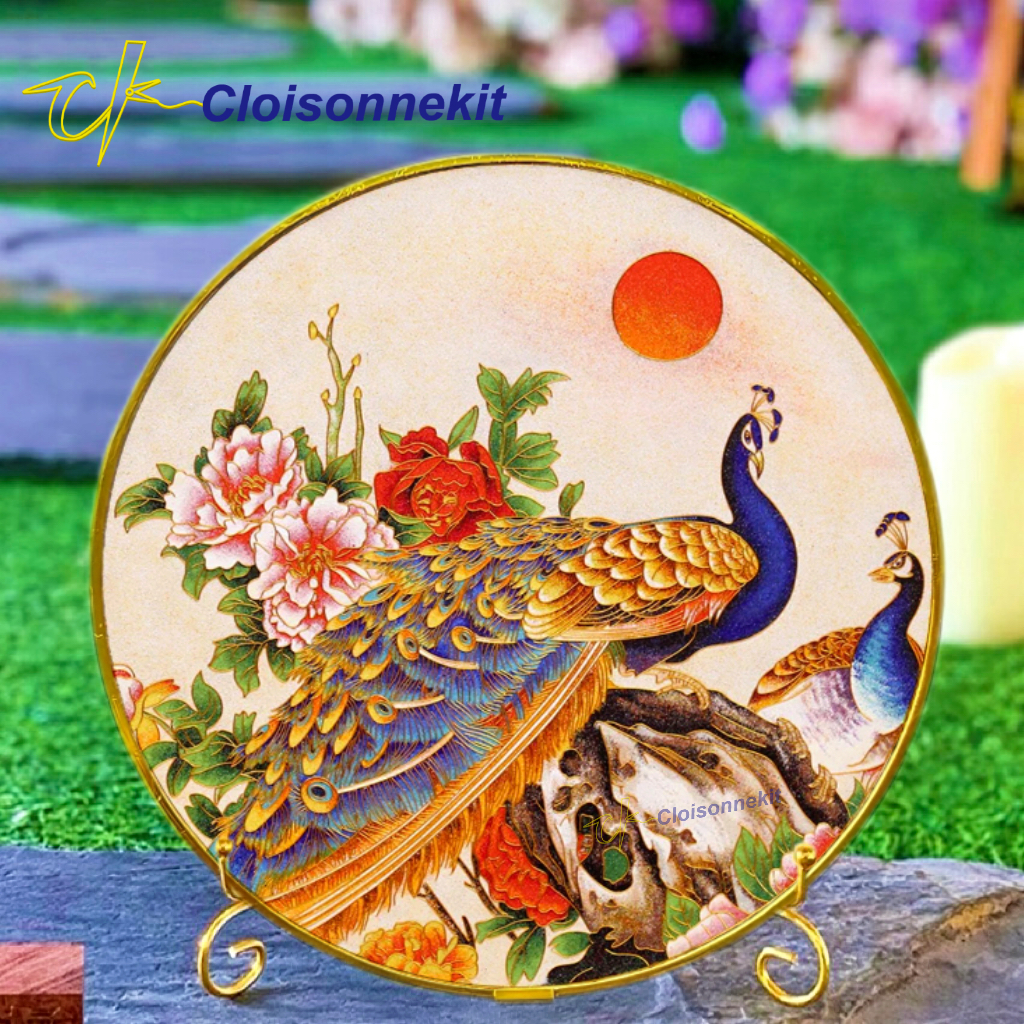 Peacock and Peony-Cloisonne Painting Art Kits - Cloisonnekit