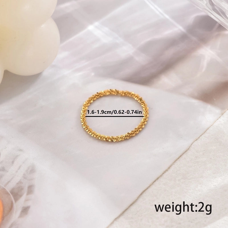 Elegant Minimalist Classic Style Roman Numeral 201 Stainless Steel Stainless Steel Rings