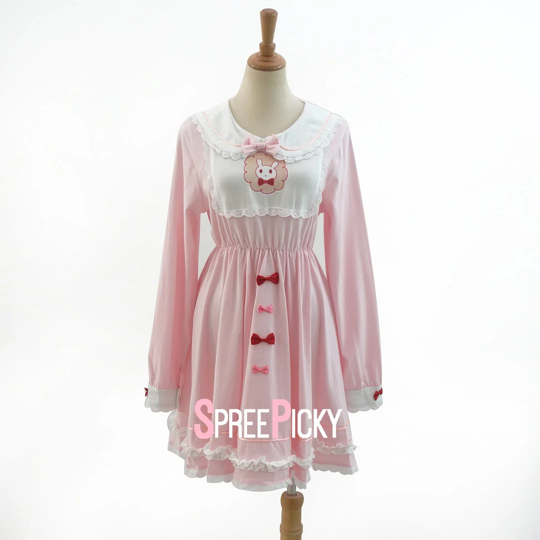 [Reservation] Pink Lovely Lolita Bowknot Sailor Dress SP178968