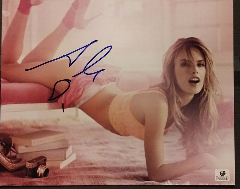 Alessandra Ambrosio signed 8x10 GAI sticker