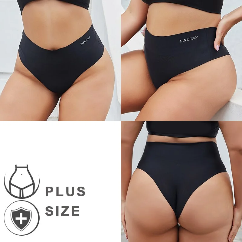FINETOO 3PCS/Set Women Seamless Underwear Panties Ice Silk Lingerie Female Briefs Plus Size M-2XL Sexy Girls Breathable Pantys