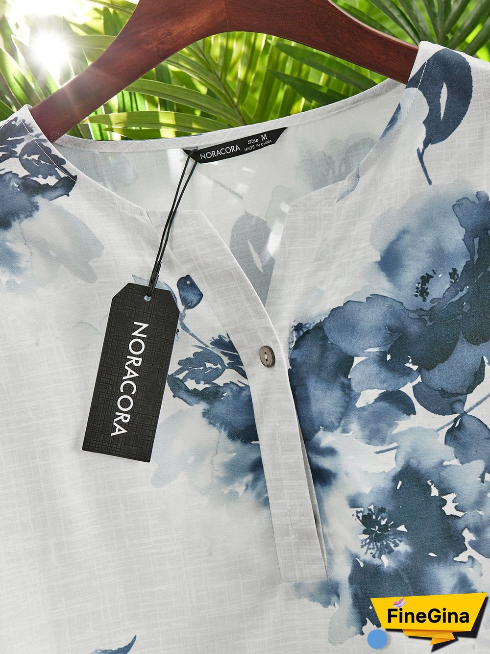 Henley Casual Mid Sleeve Blouse