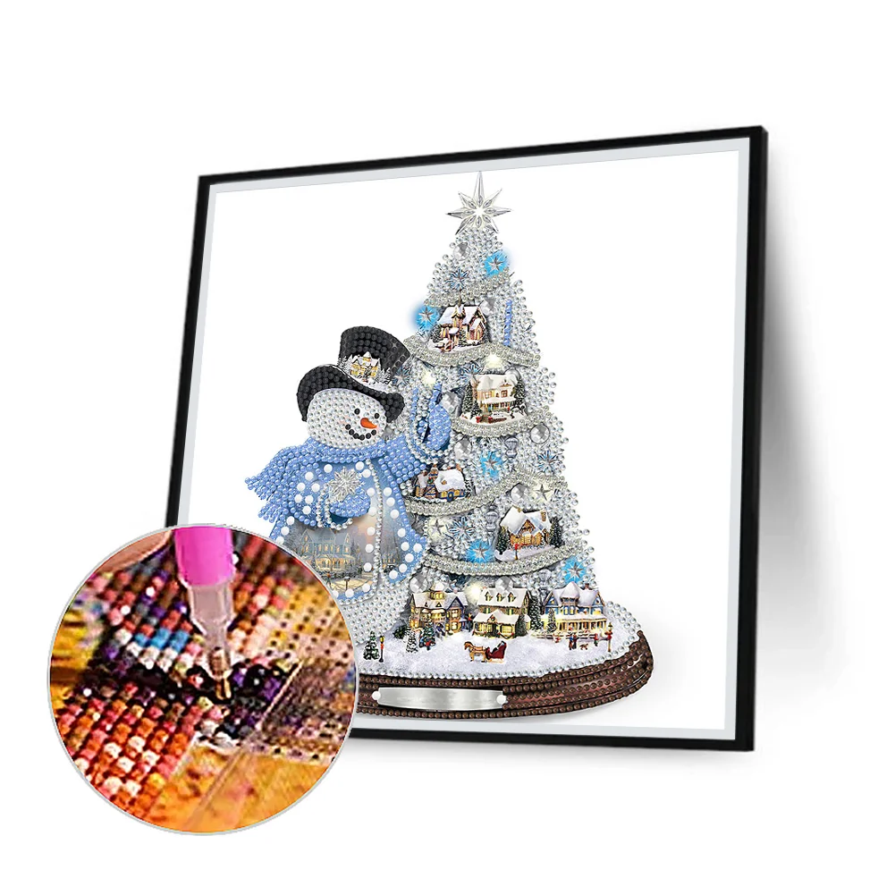 Diamond Painting - Partial Special Shaped Drill - Christmas Snowman(30*30cm)