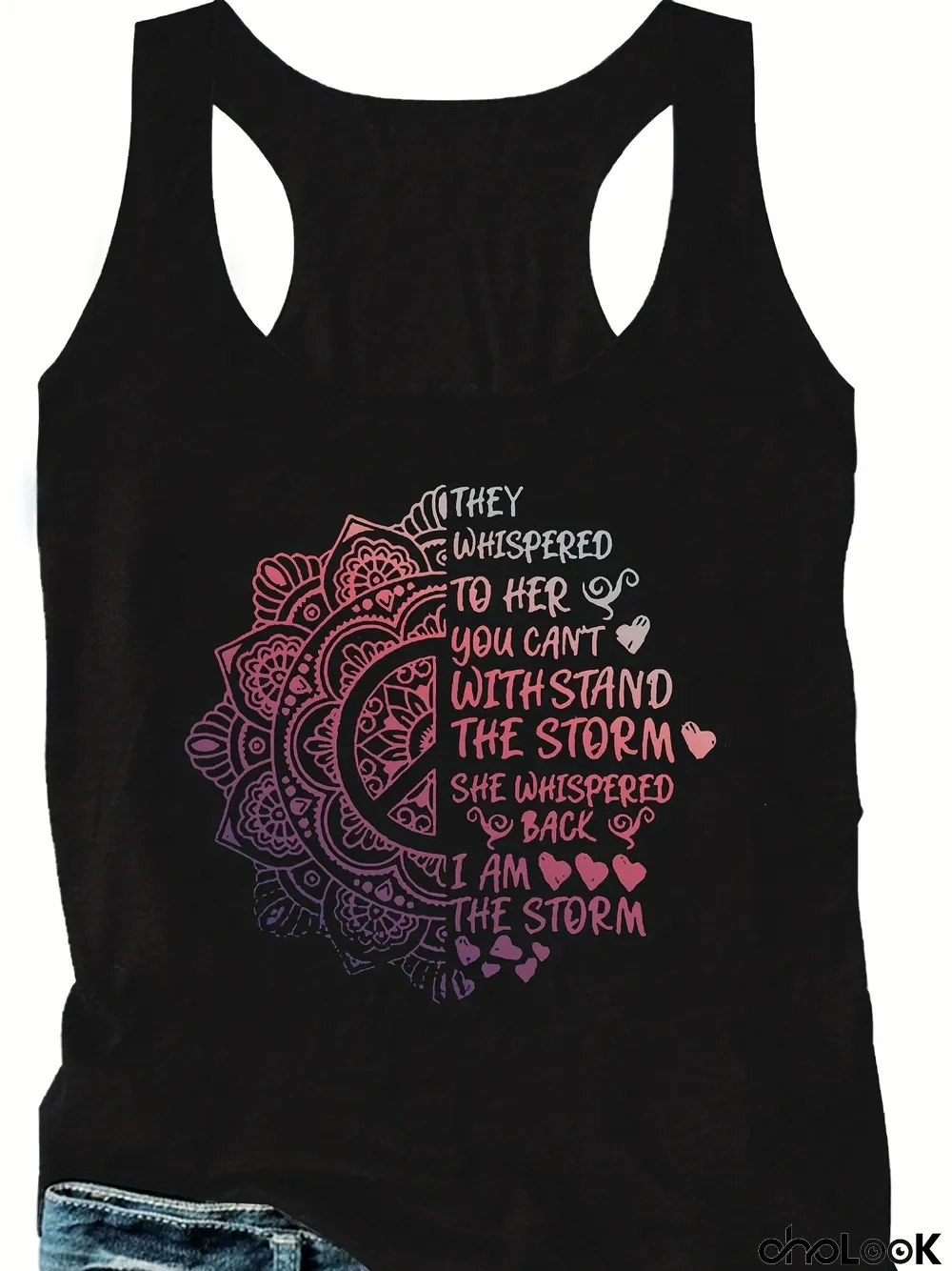 Plus Size Ladies Letter Print Vest