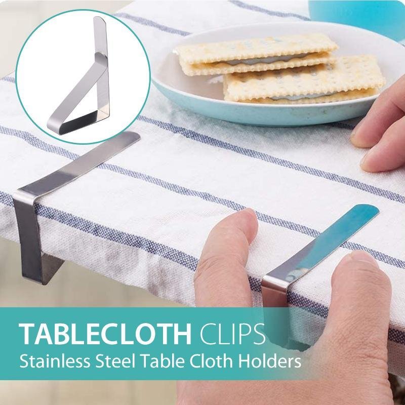 Stainless Steel Tablecloth Clips (4 PCs)