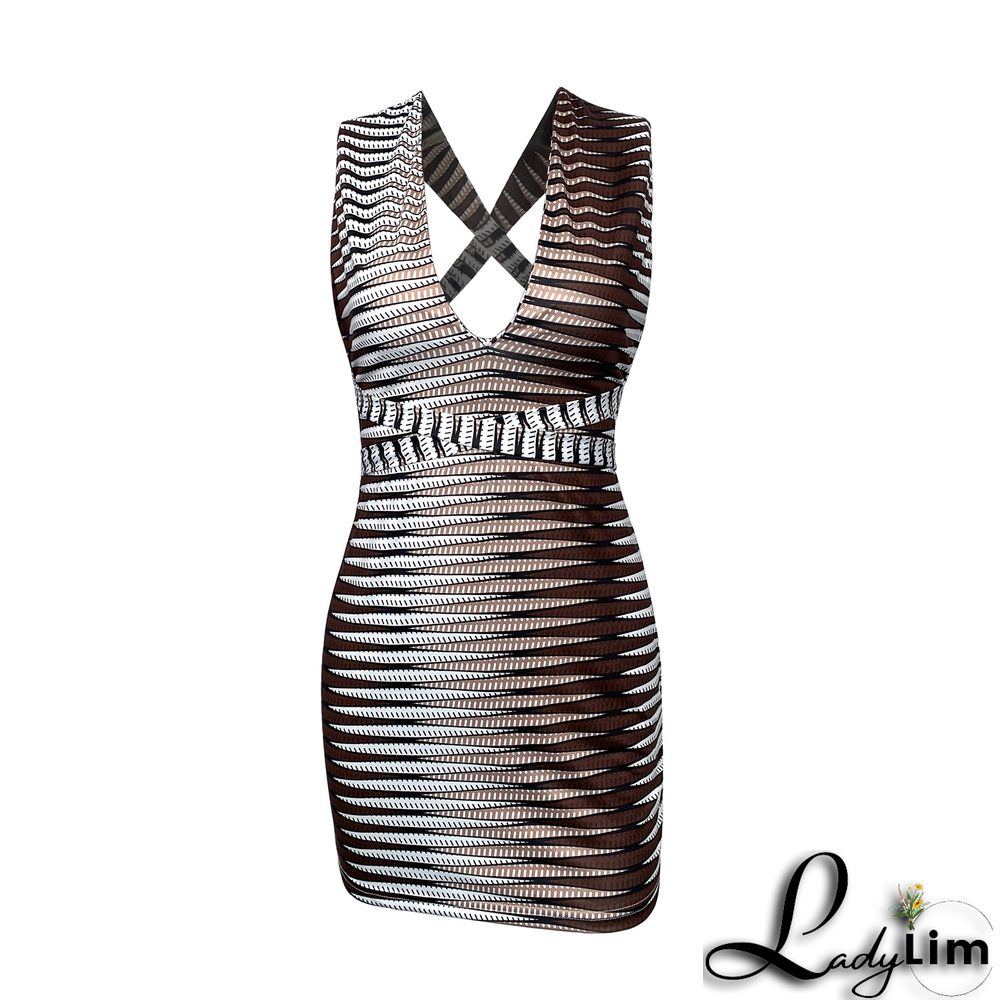 Women Summer Lace-Up Sleeveless Backless Mini Dress