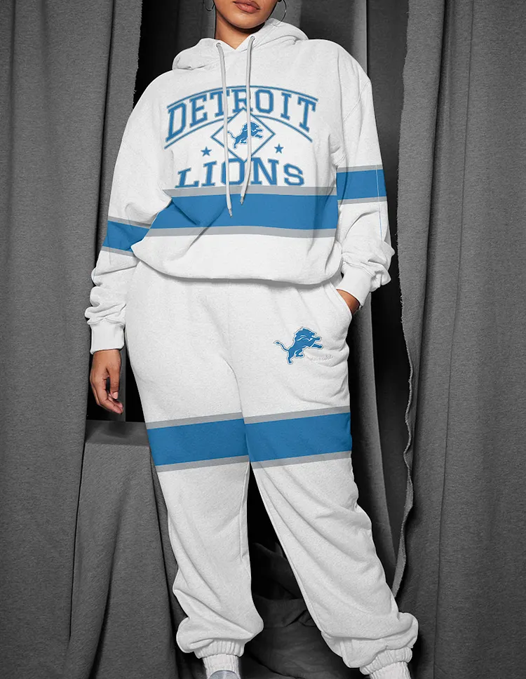 Detroit Lions 3D Printed Pullover Hoodie And Sweatpant 2pcs Tracksuits