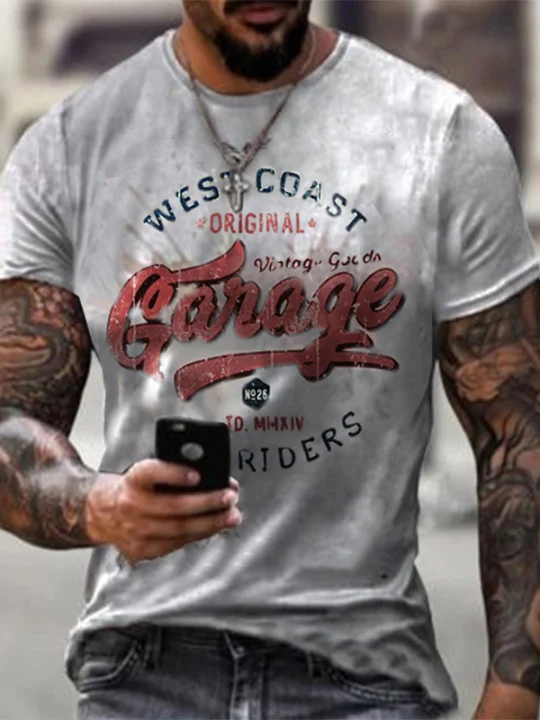 Retro car repair print T-shirt / [viawink] /