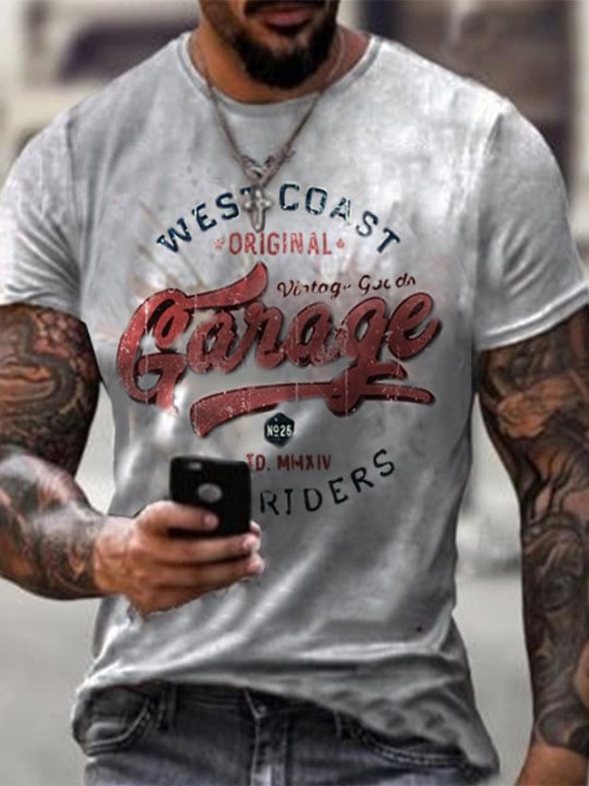 Retro car repair print T-shirt / [viawink] /