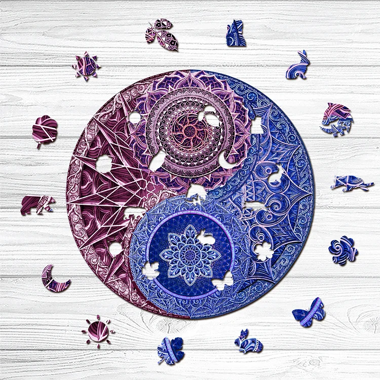 Ericpuzzle™ Ericpuzzle™Yin Yang Tai Chi Mandala Wooden Jigsaw Puzzle