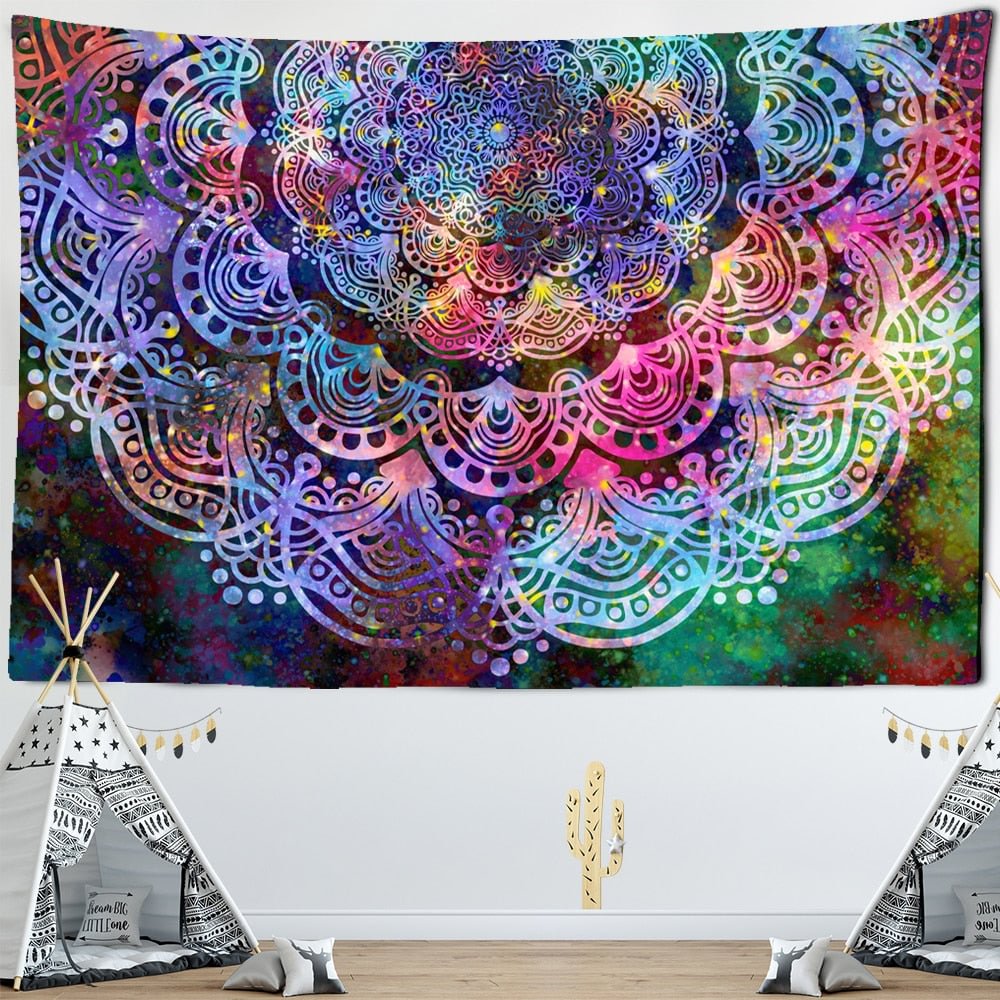 9 Sizes Mandala Indian Tapestry Wall Hanging Bohemian Beach Towel Polyester Thin Blanket Yoga Mat Rug Shawl Throw Sheet