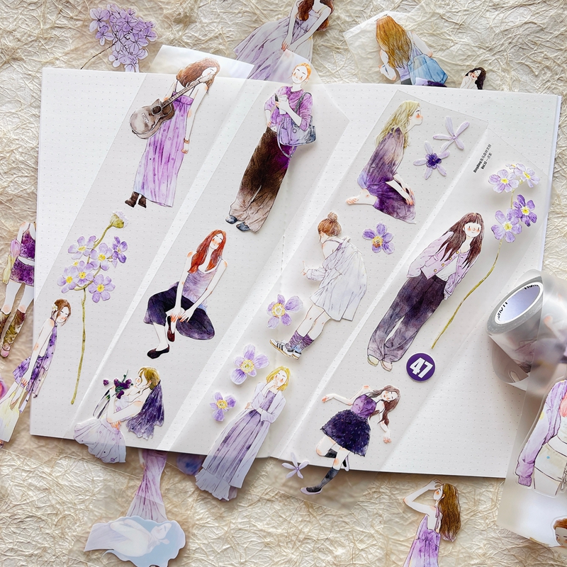 PET 테이프 - 50mm*10m 귀여운 꽃미녀 캐릭터