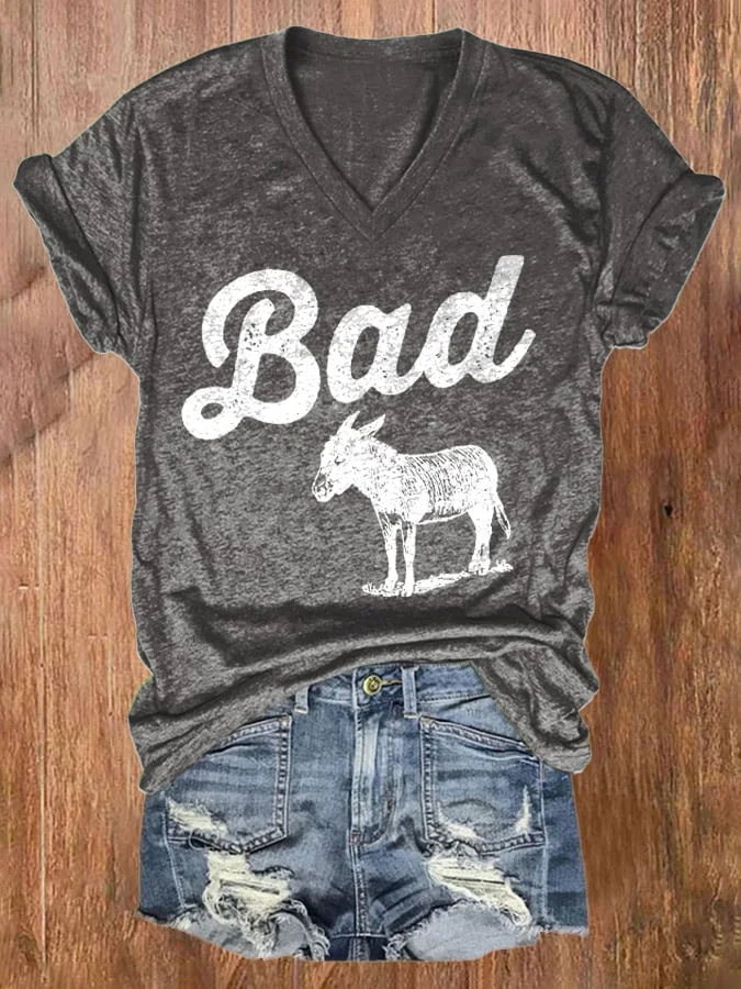 Bad Donkey Print Short Sleeve T-Shirt socialshop