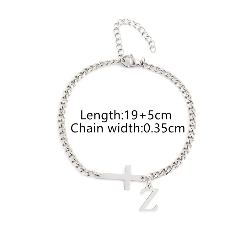 Casual Minimalist Classic Style Cross Letter 201 Stainless Steel 304 Stainless Steel Men’s Bracelets Men Chain Bracelets