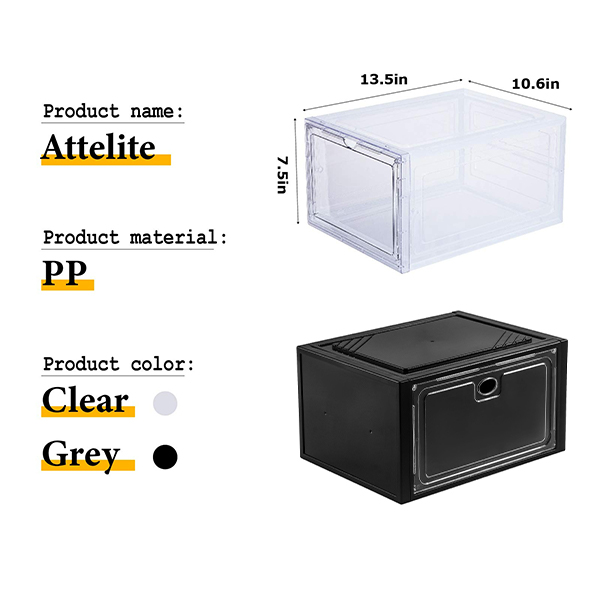 Saker Magnetic Stackable Plastic Shoe Box